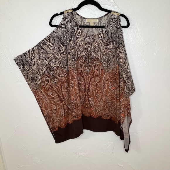 Michael Michael Kors cold shoulders oversized batwings style blouse Size M EUC - Picture 2 of 16